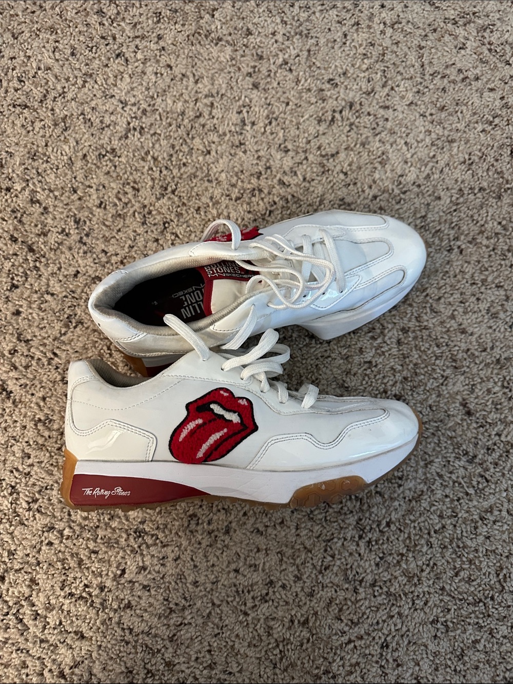 the Rolling Stones White- Sketchers size 9 Mark Nason